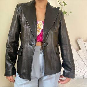 Vintage Banana Republic Genuine Leather Blazer
